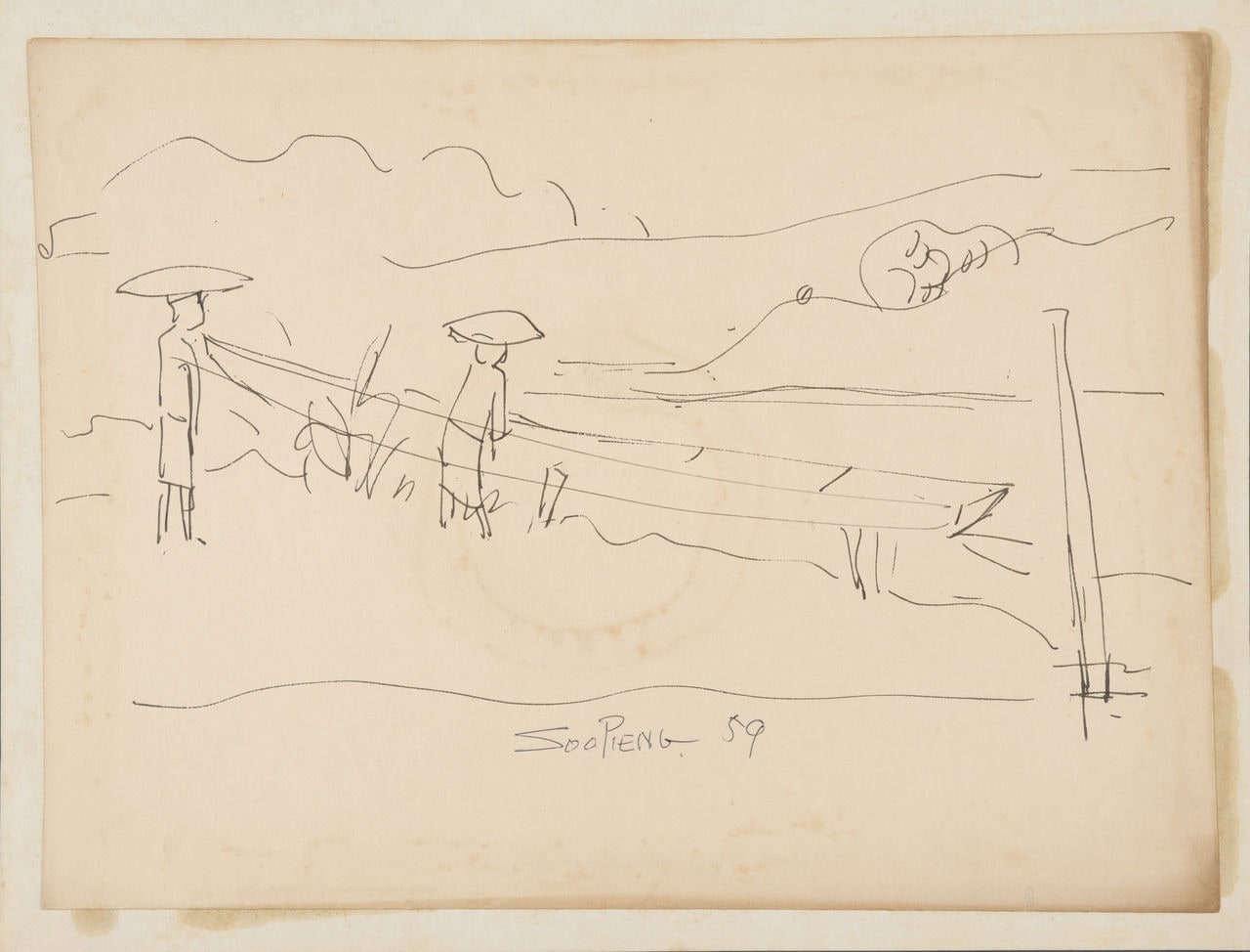 Untitled (Two People working on A Boat)
