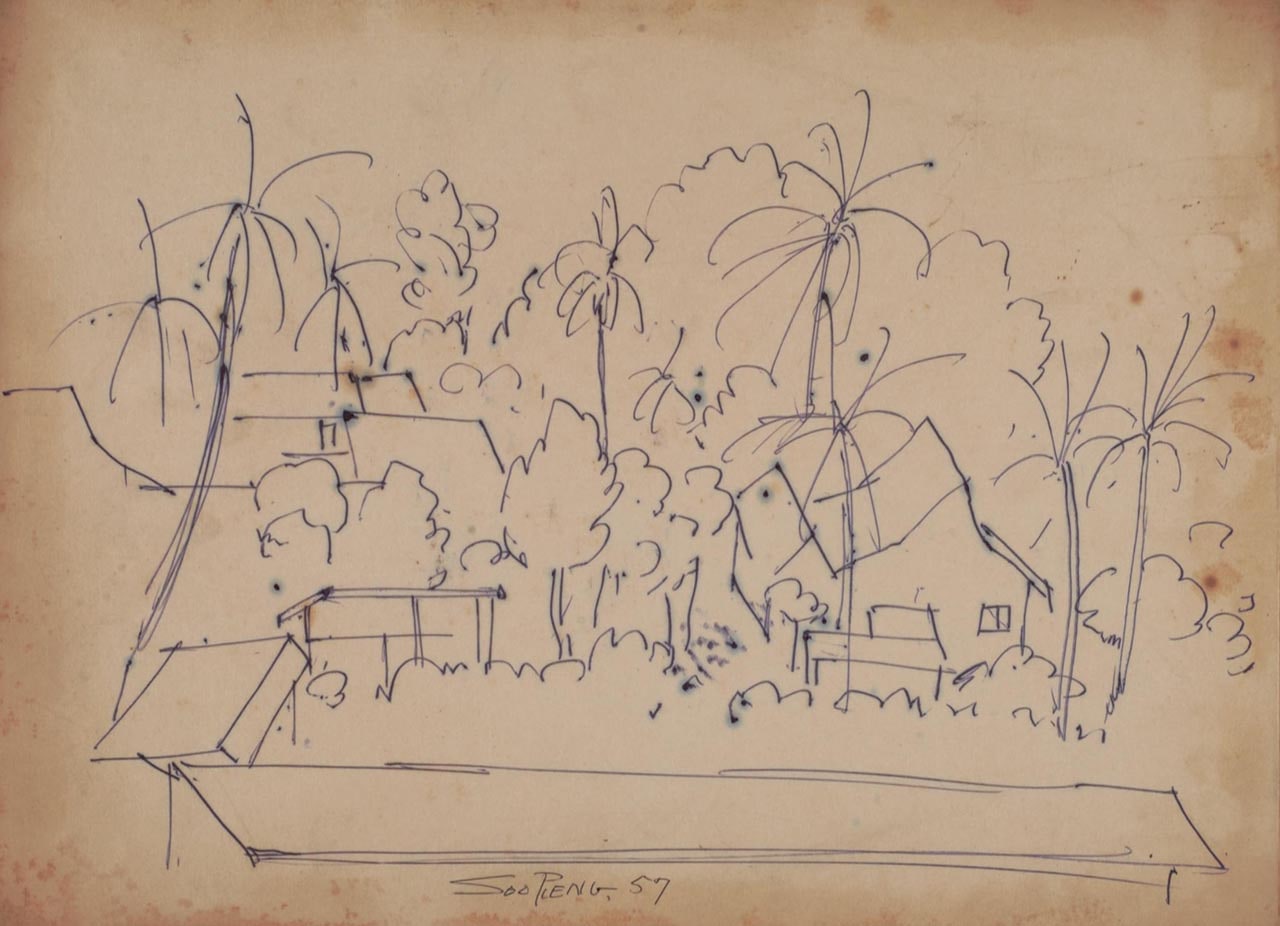 Untitled (Village Homes with Trees)