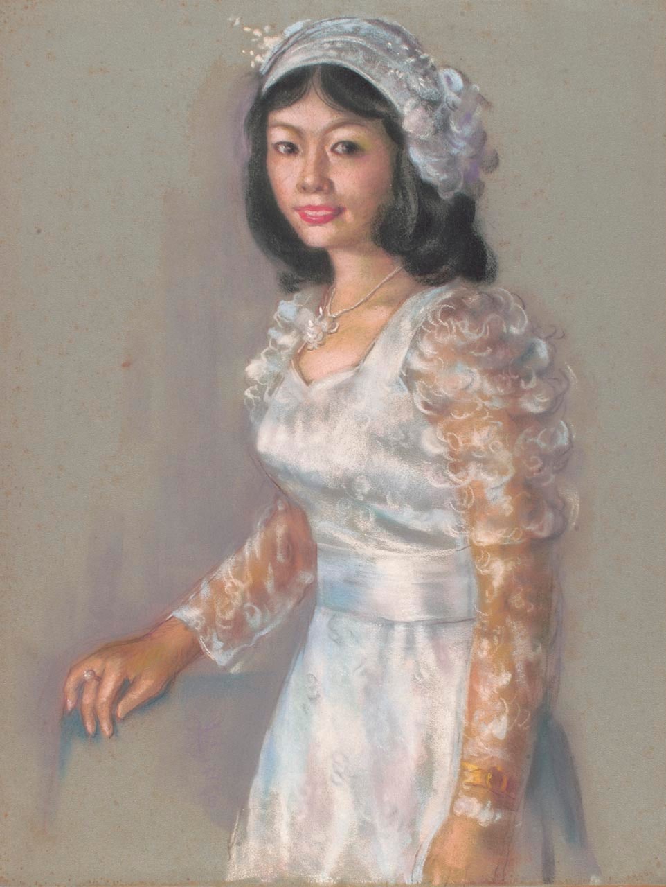 Lady in White Wedding Gown