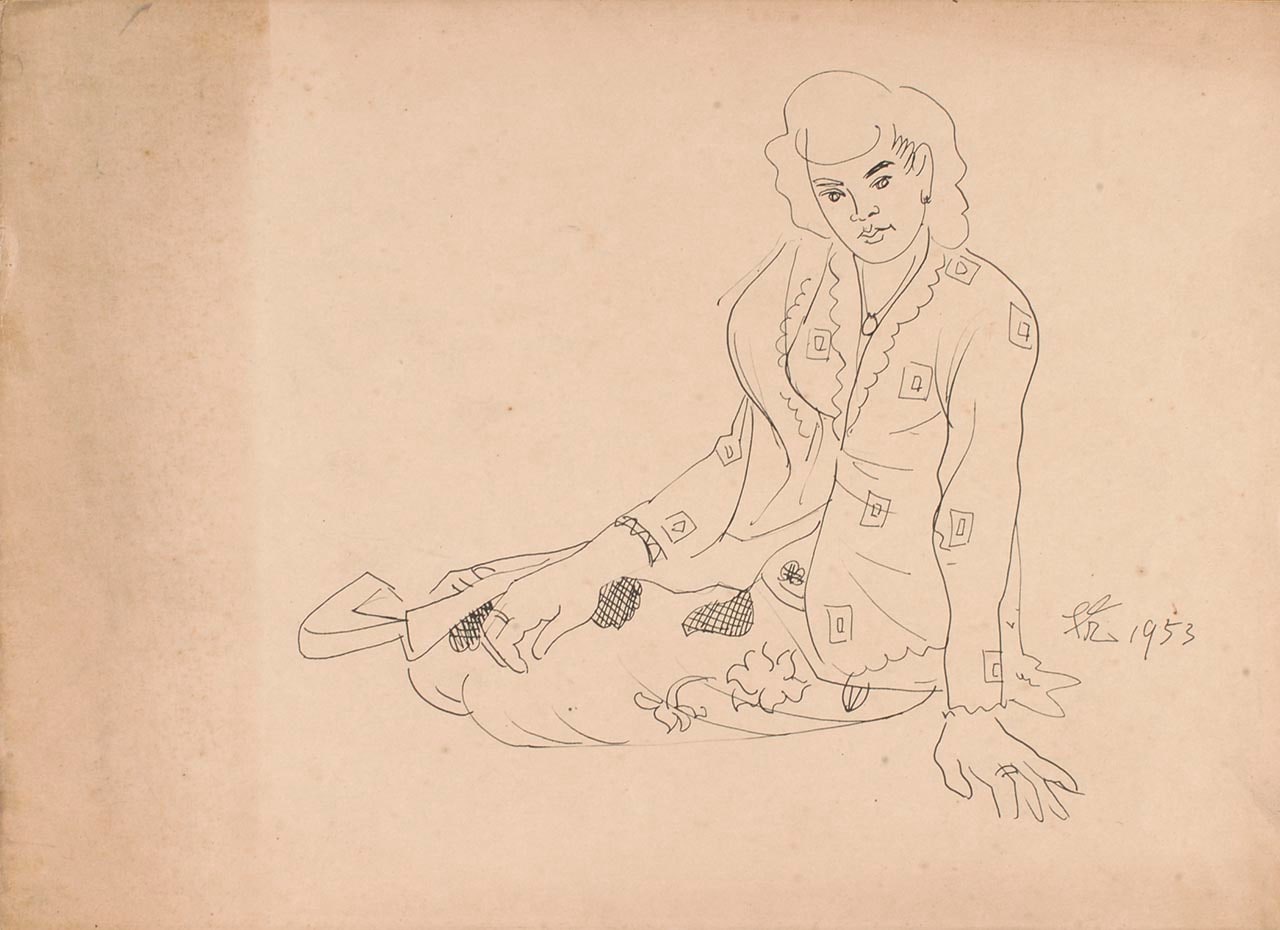 Malay Woman Sitting on Floor