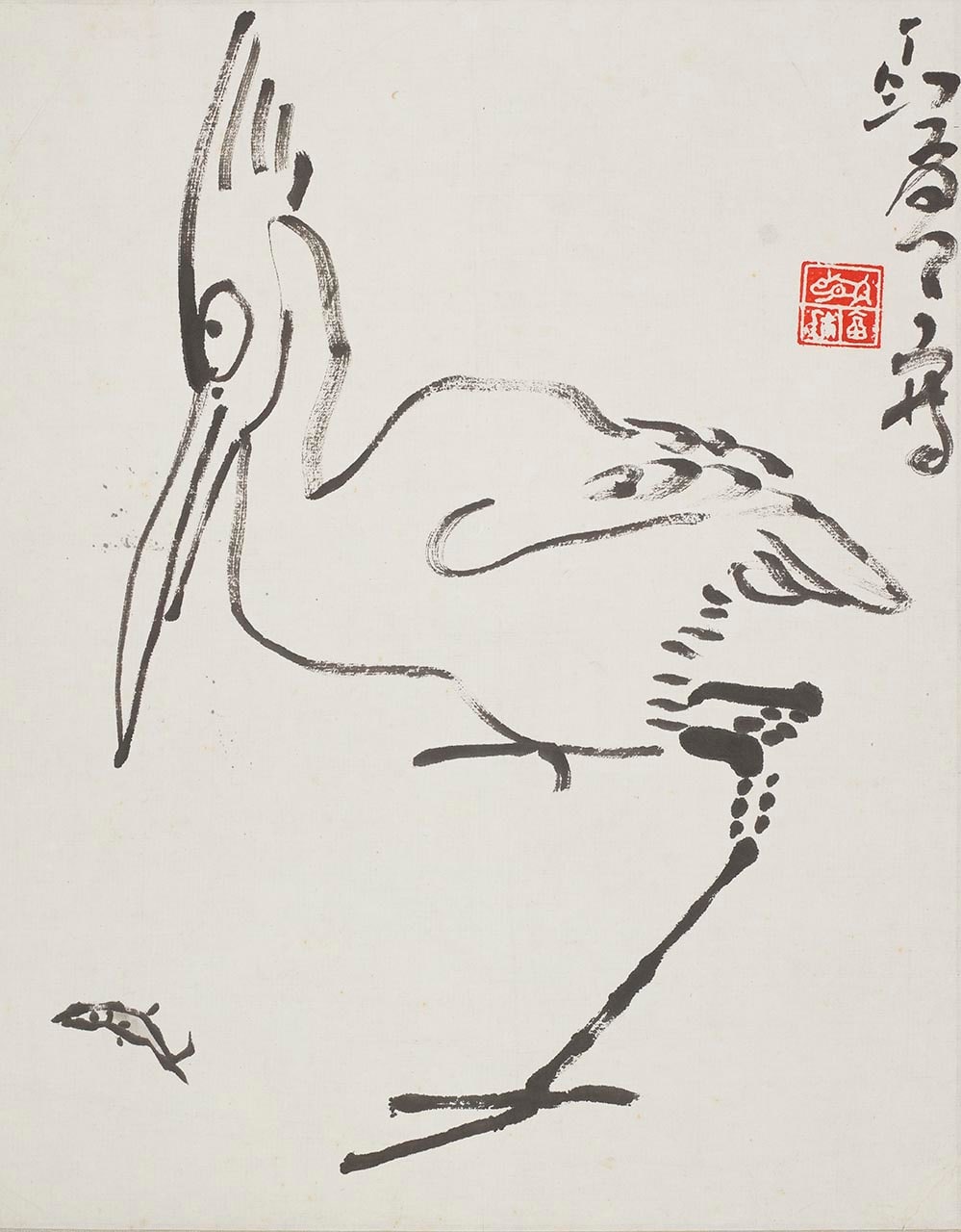 Egret and Fish (白鹭与魚)
