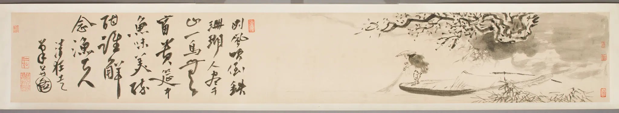 Landscape and Fisherman with Poem