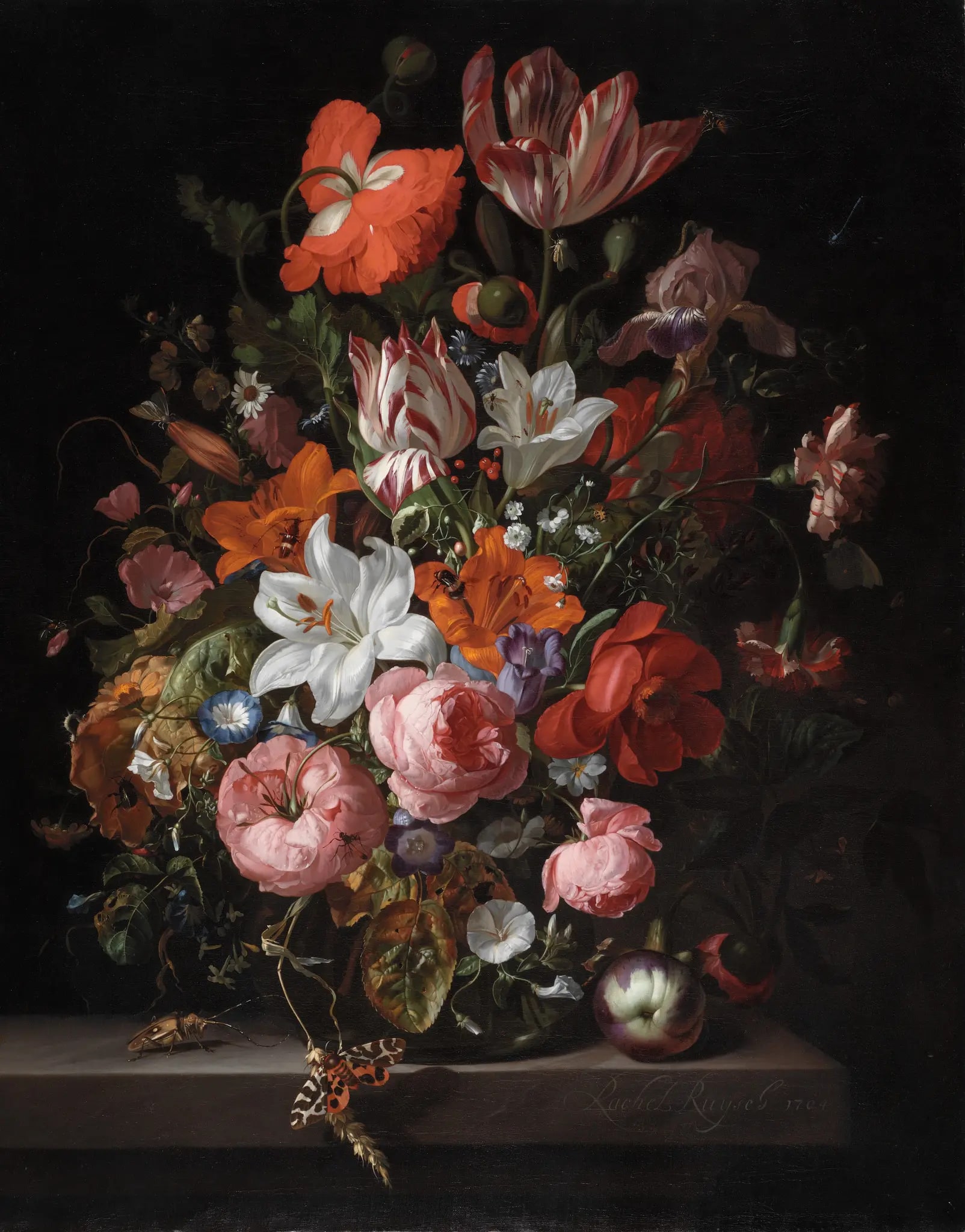 Flowers in a Glass Vase