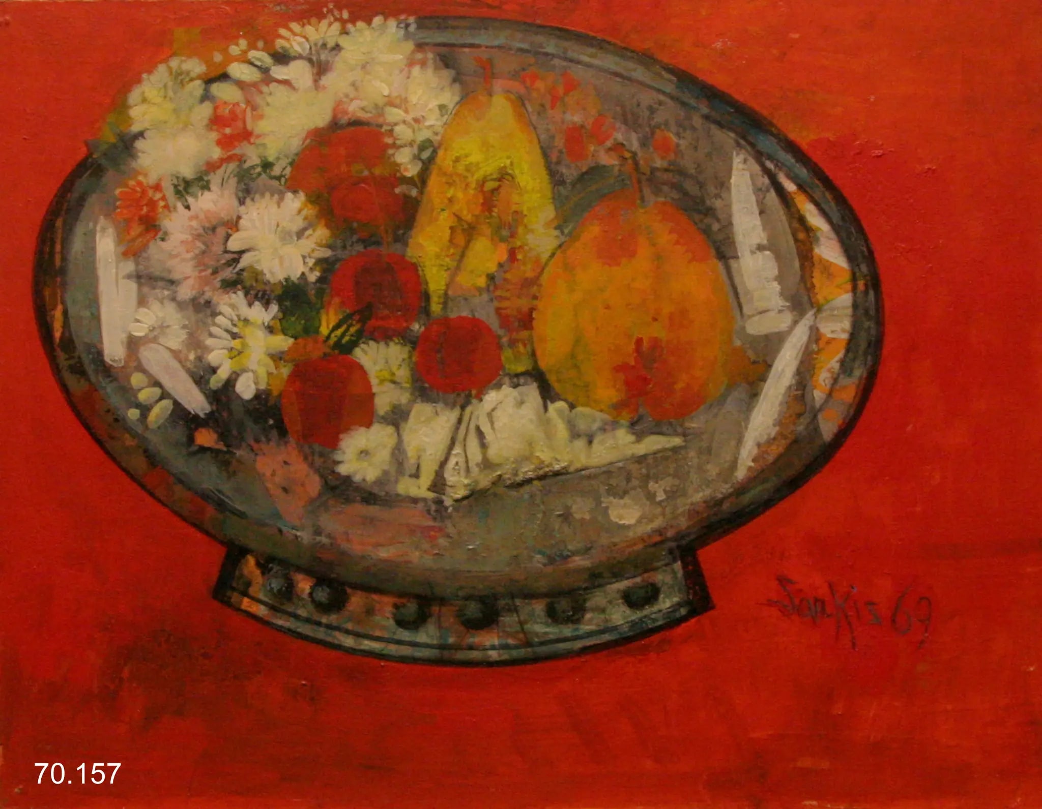 Bowl with Flowers and Fruit