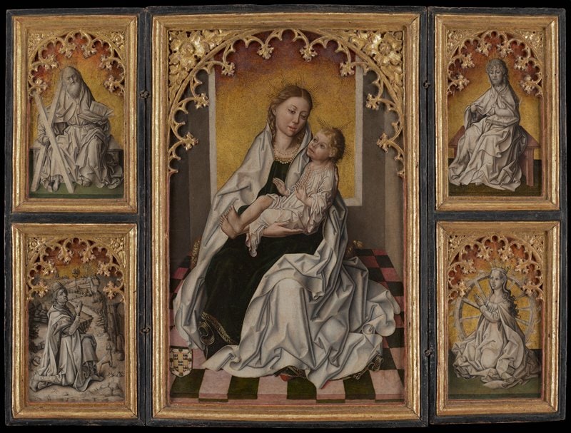 Triptych of the Virgin and Child with Saints Andrew, John, Catherine, and Eustace