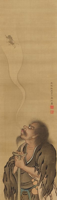Chinese Immortals [one of a pair]