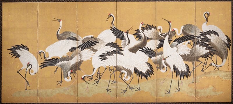 Flock of Cranes [right of a pair]
