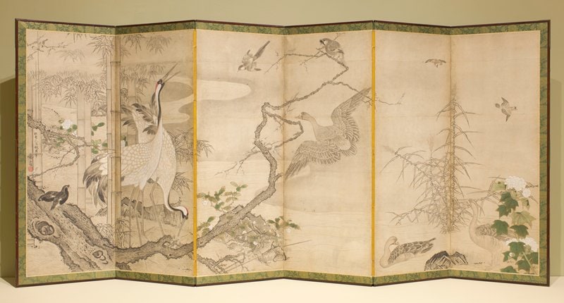 Birds in Landscape [left of a pair]