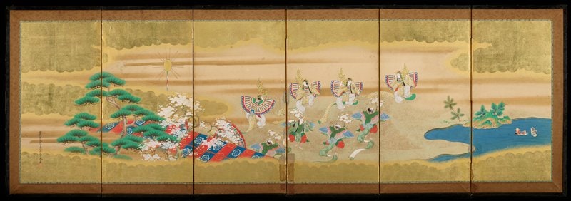 Butterflies Dancing Episode [left of the pair Episodes from the Butterflies Chapter of the Tale of Genji]