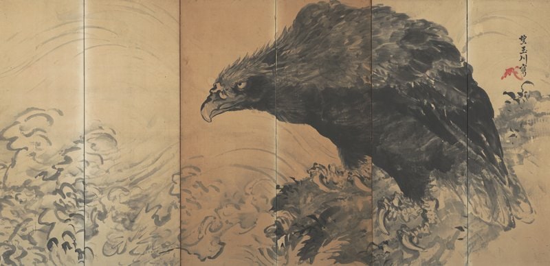 Eagle on Rock by Waves