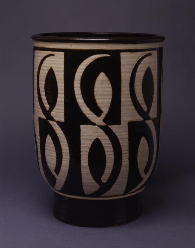 Cylindrical vase in modernist style