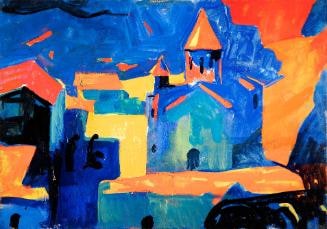 Untitled (Black, blue, white and red abstract)