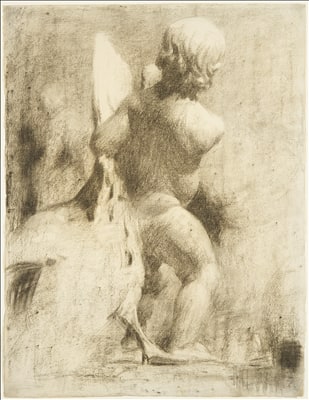 Cast Drawing: Cherub with Goose