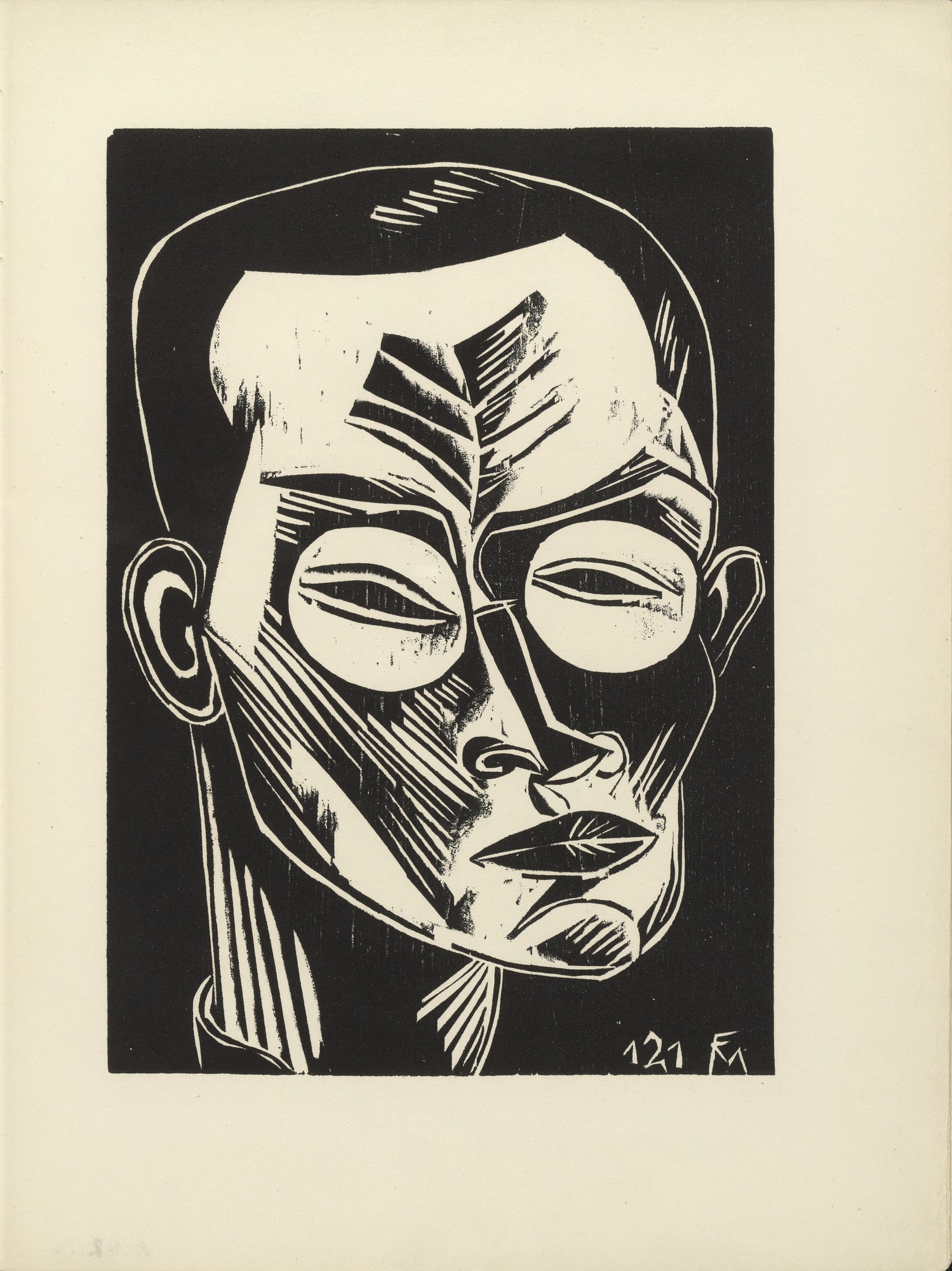 Self-Portrait (Selbstbildnis) (plate 24) from the illustrated book Deutsche Graphiker der Gegenwart (German Printmakers of Our Time)