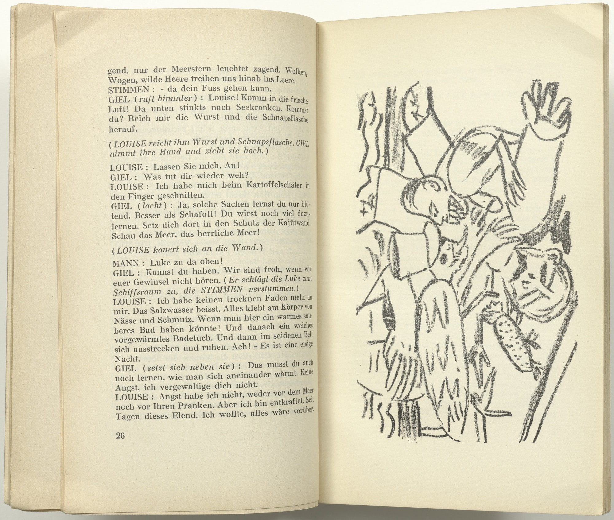 First Illustration for Scene 2 (plate facing page 26) from Der Mensch ist kein Haustier (Man Is Not a Domestic Animal)