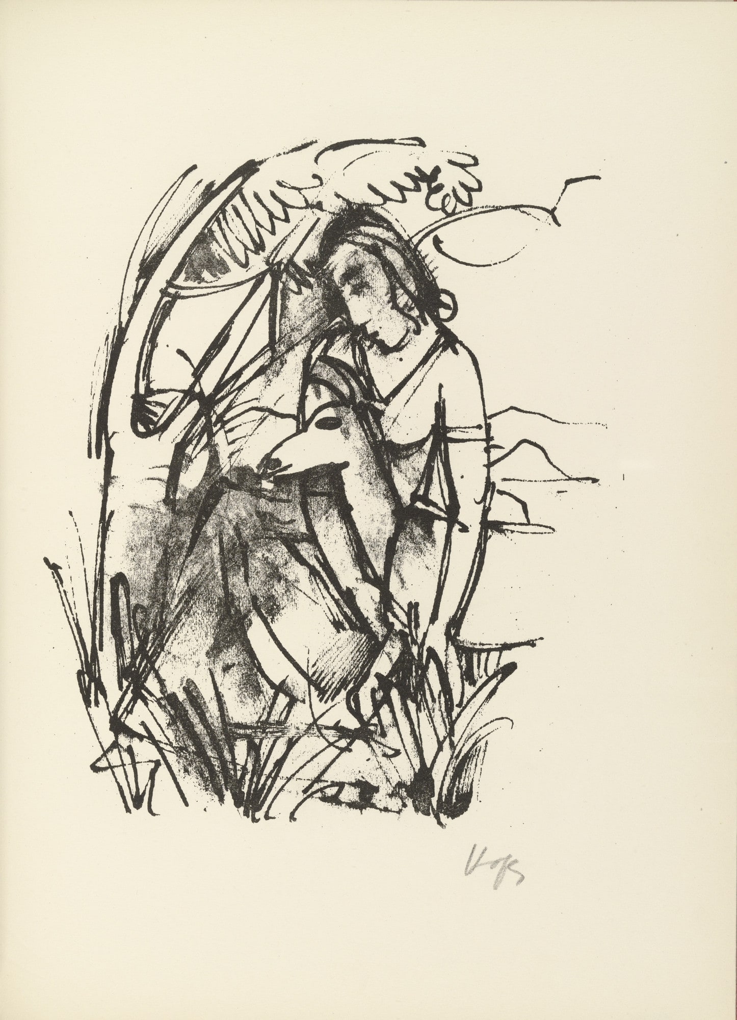 Plate 4 (folio 10) from Liebesgedichte (Love Poems)