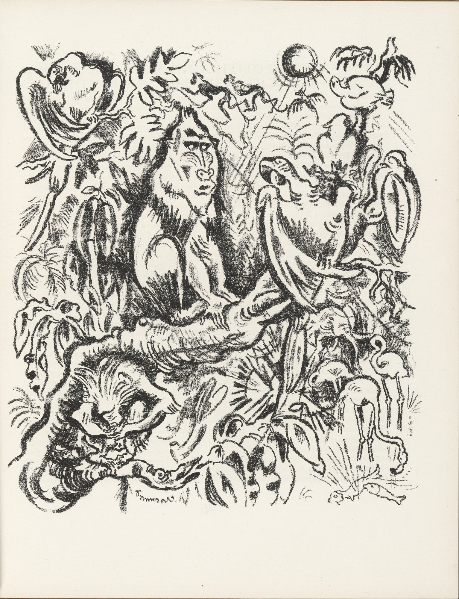 Dreamed Primeval Forest (Geträumte Urwaldlandscaft) (plate, page 43) from the periodical Münchner Blätter für Dichtung und Graphik, vol. 1, no. 3 (March 1919)