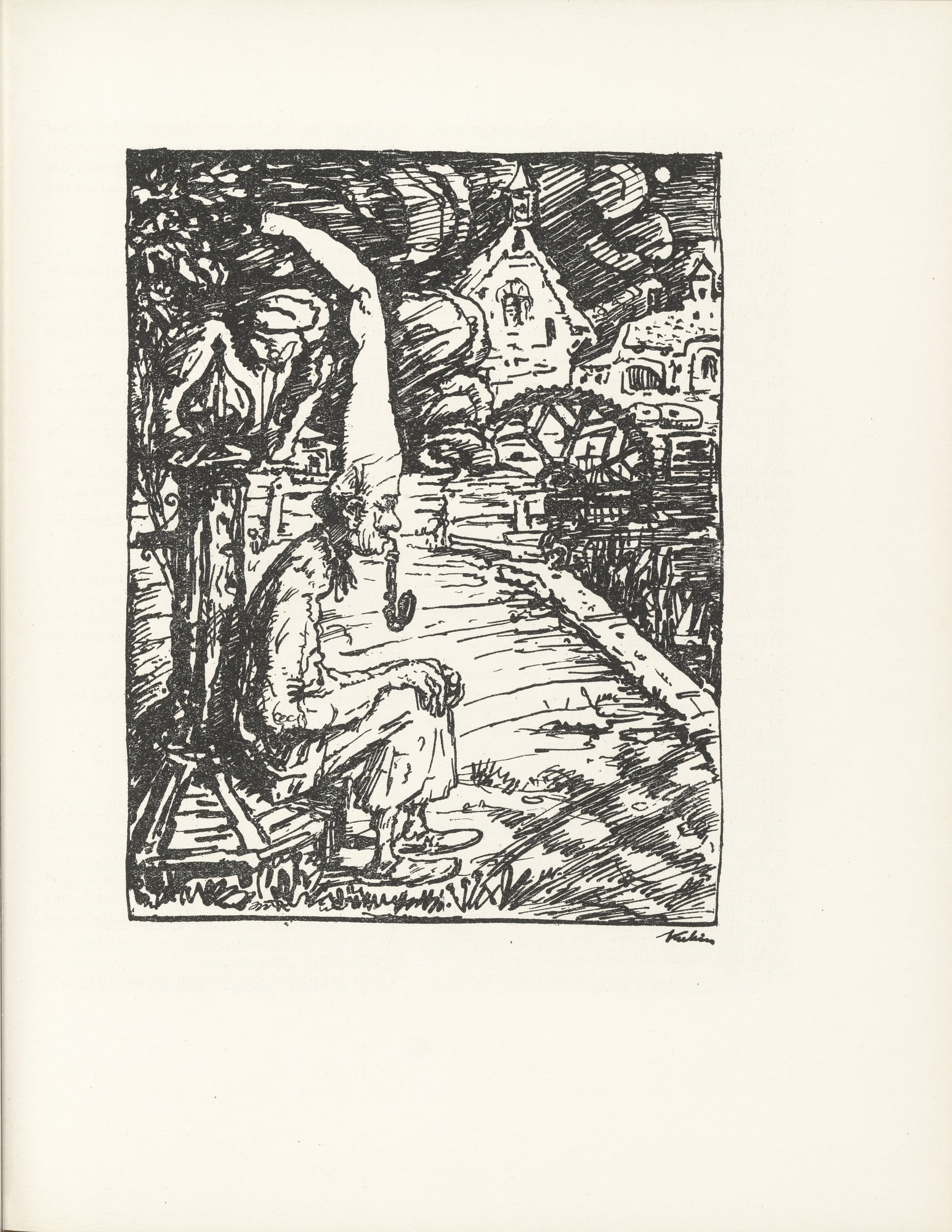 Ghost of the Miserly Miller (Gespenst des geizigen Müllers) (plate, page 51) from the periodical Münchner Blätter für Dichtung und Graphik, vol. 1, no. 4 (April 1919)