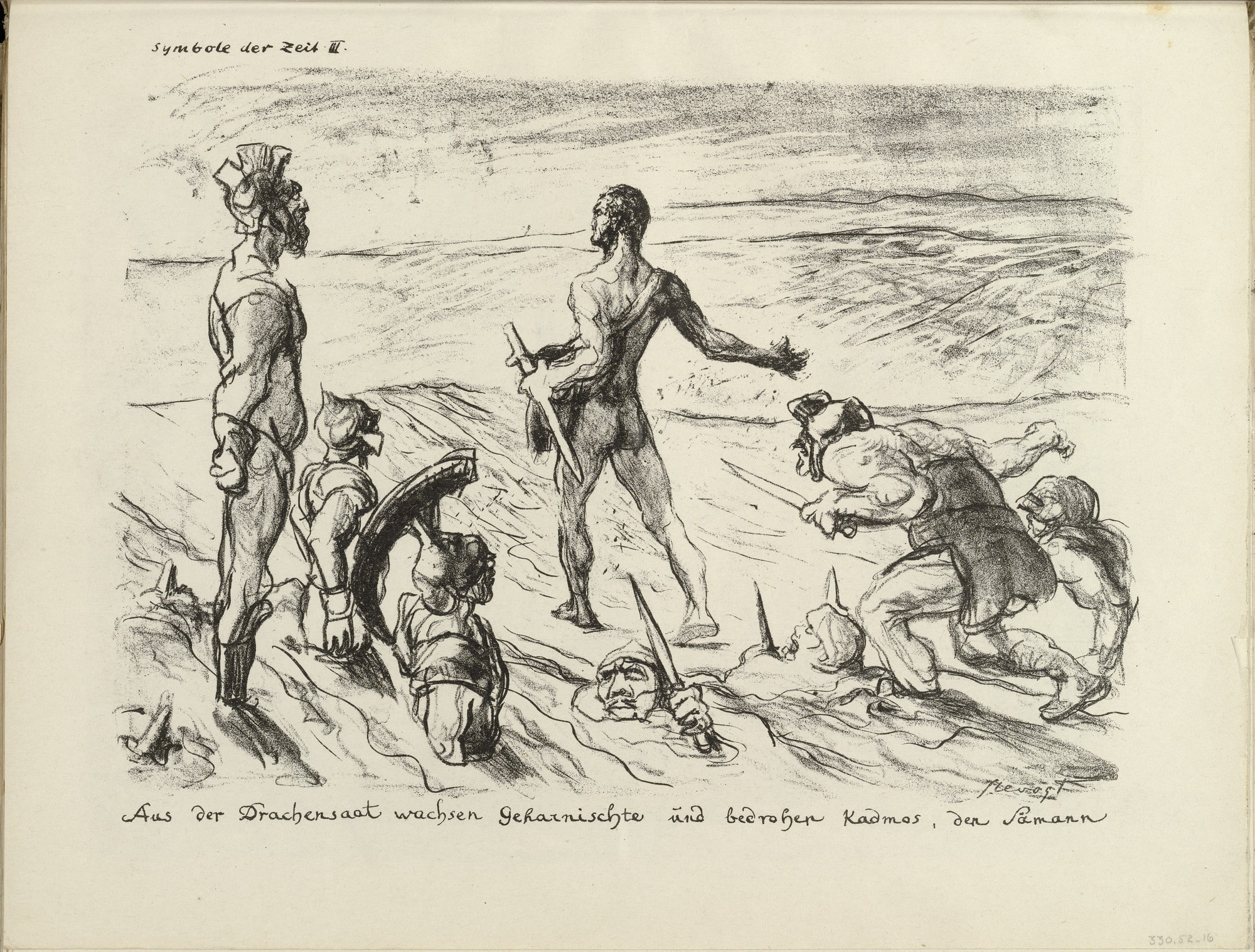 Signs of the Times III (Symbole der Zeit III) (plate, folio 9 verso) from the periodical Der Bildermann, vol. 1, no. 4 (May 1916)