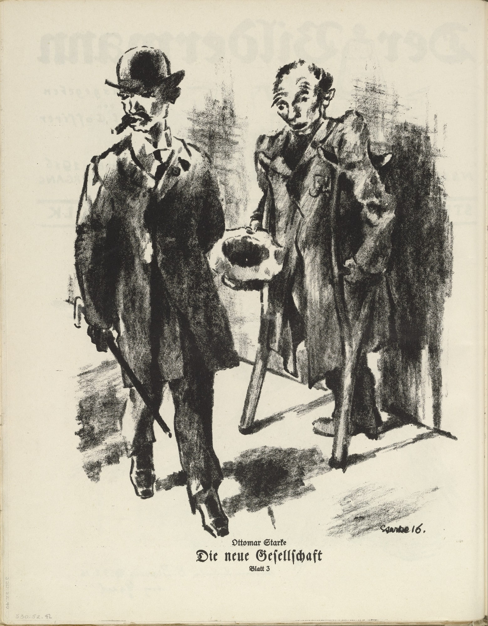 The New Society: Plate 3 (Die neue Gesellschaft: Blatt 3) (plate, folio 22 verso) from the periodical Der Bildermann, vol. 1, no. 11 (September 1916)