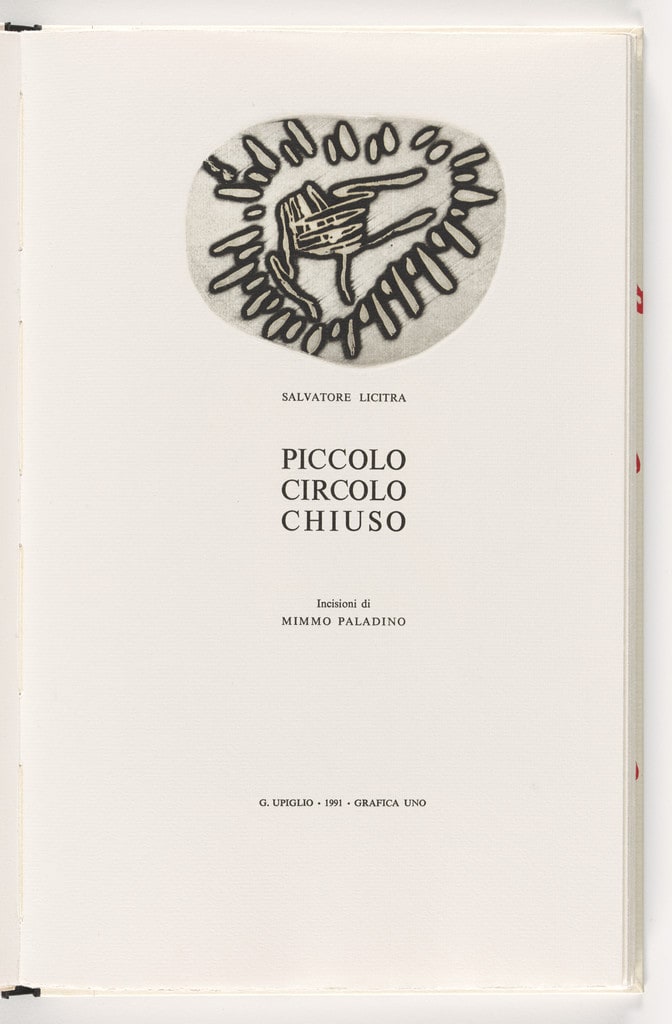 Title page from Piccolo circolo chiuso (Small Closed Circle)