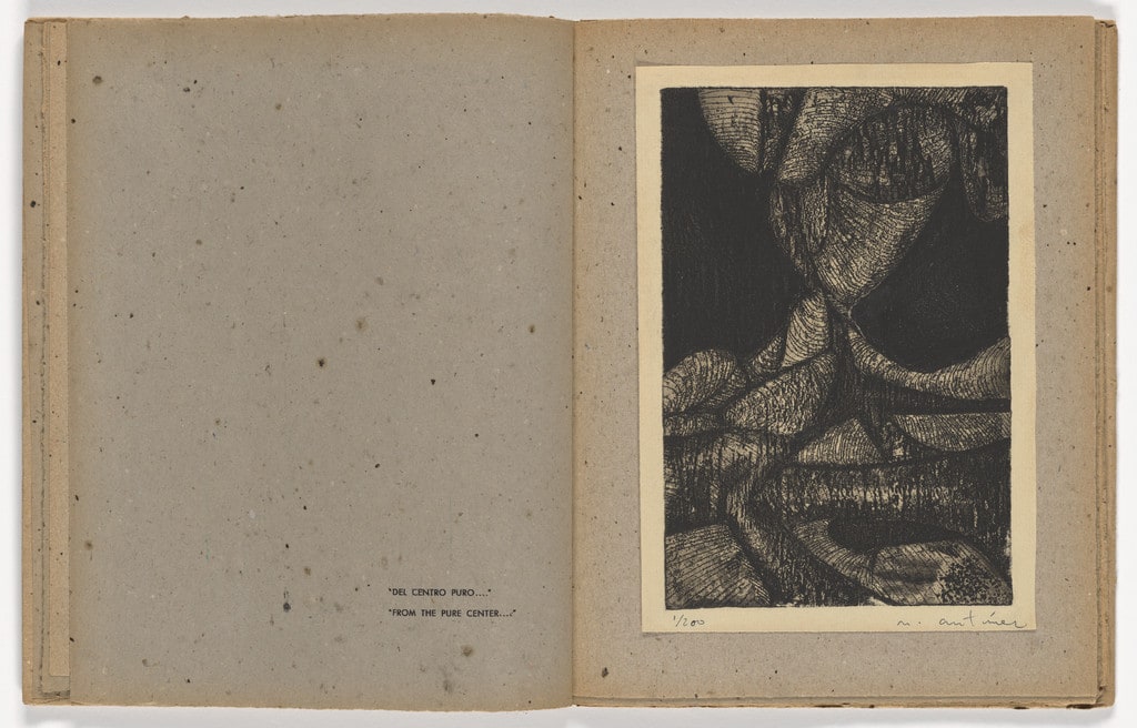 Del Centro Puro..., From the Pure Center... (Plate, Folio 8) from Tres cantos materiales (Three Material Songs)