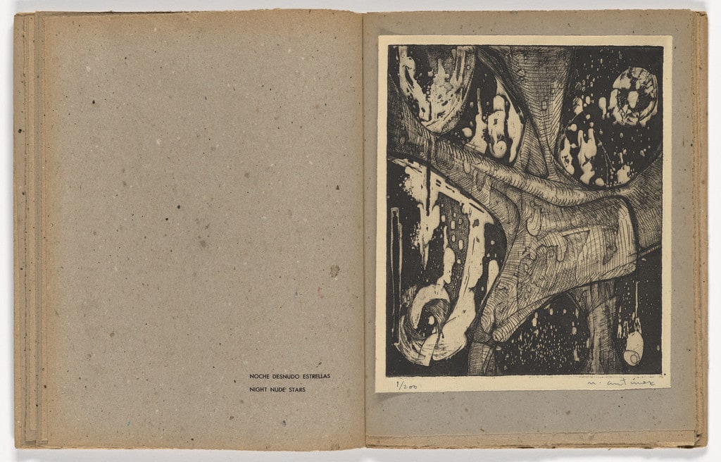 Noche Desnudo Estrellas, Night Nude Stars (Plate, Folio 11) from Tres cantos materiales (Three Material Songs)