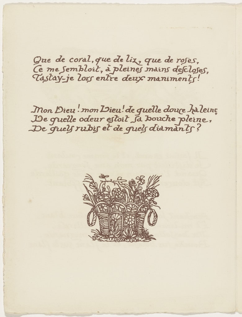 Tailpiece (folio 69 verso) from Les Amours (The Loves)