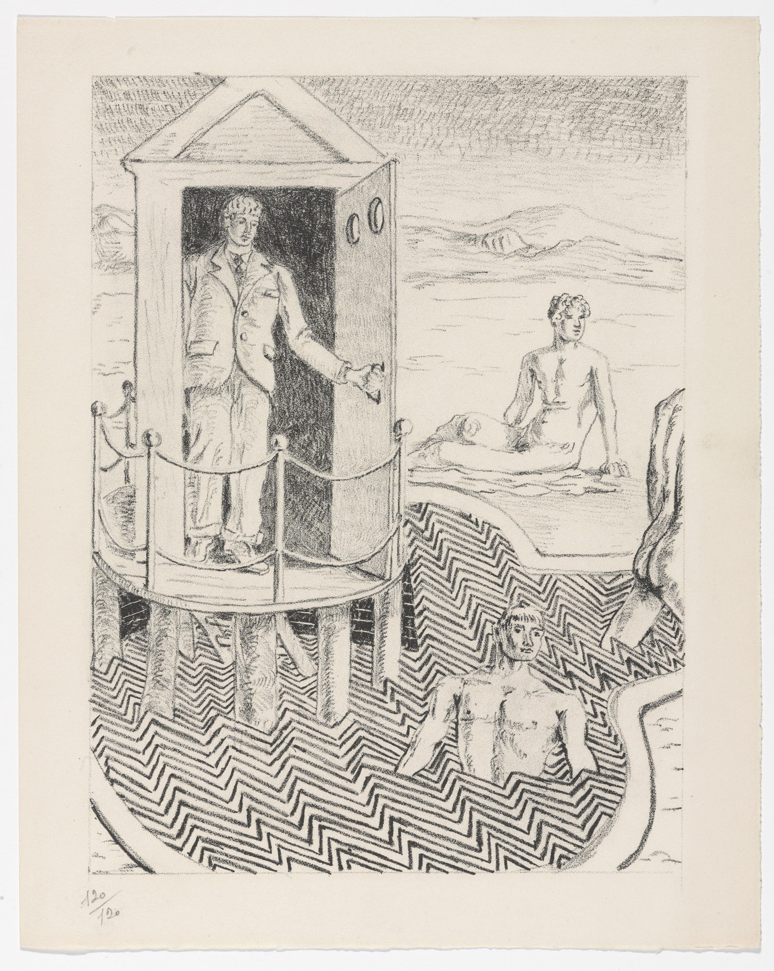 Nella Piscina Inquietante (In the Disquieting Pool) (plate, folio 19) from Mythologie