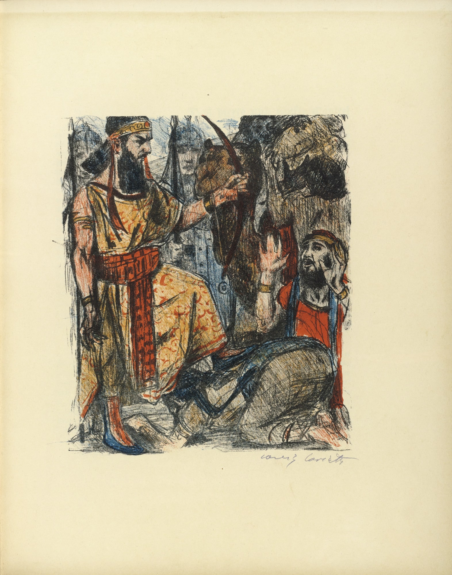 Achior before Holofernes (Achior vor Holofernes) (plate, folio 8) from Das Buch Judith (The Book of Judith)