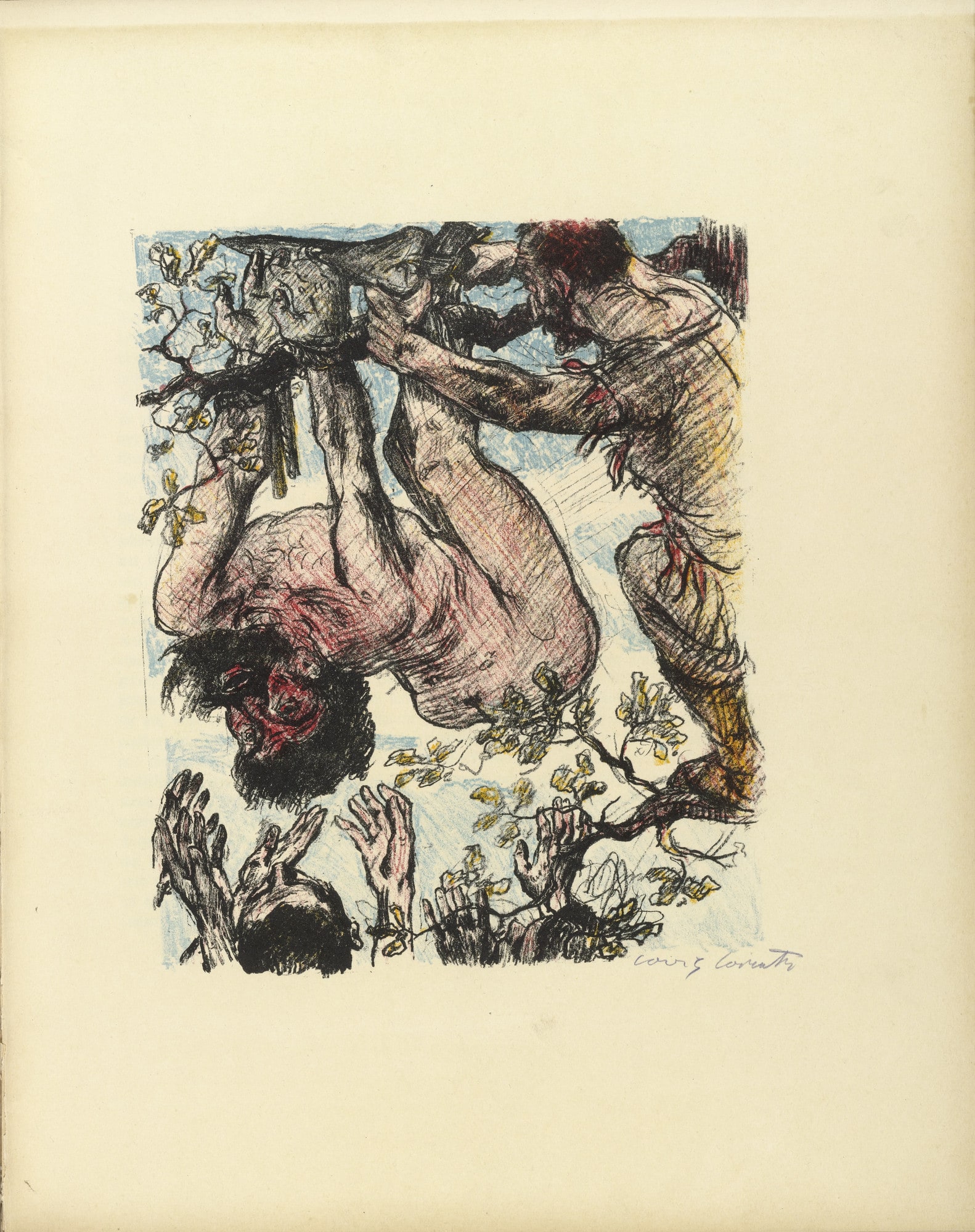 Achior Hanged from a Tree (Achior am Baume hängend) (plate, folio 14) from Das Buch Judith (The Book of Judith)