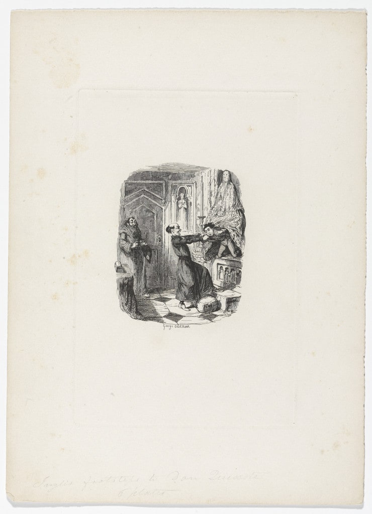 Lazaro & the Cura from Rambles in the Footsteps of Don Quixote by Henry D. Inglis