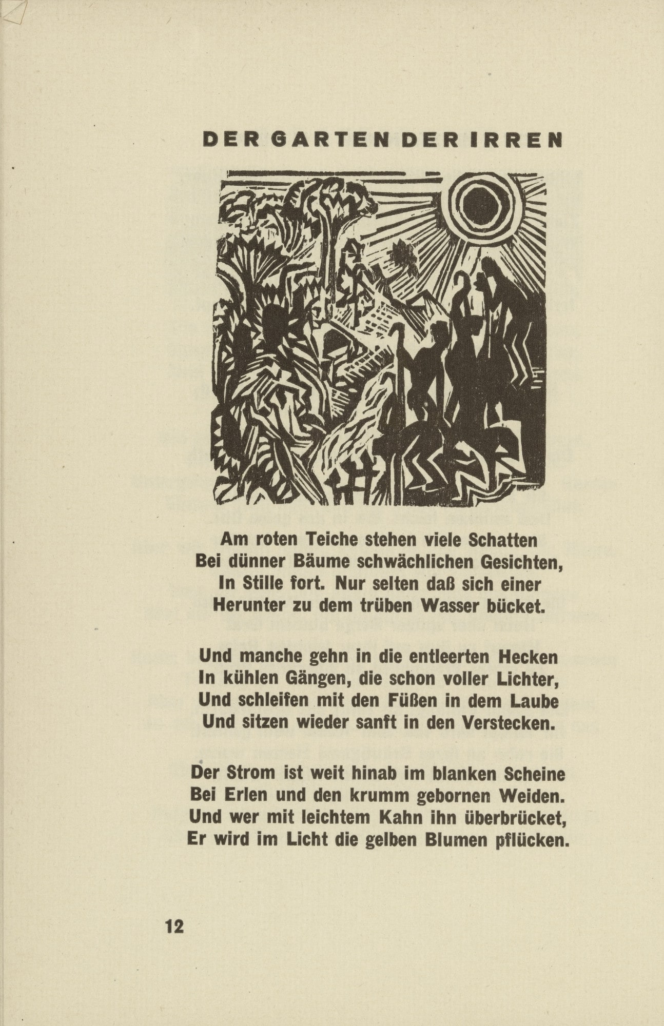 The Garden of the Mad (Der Garten der Irren) (headpiece, page 12) from Umbra vitae (Shadow of Life)