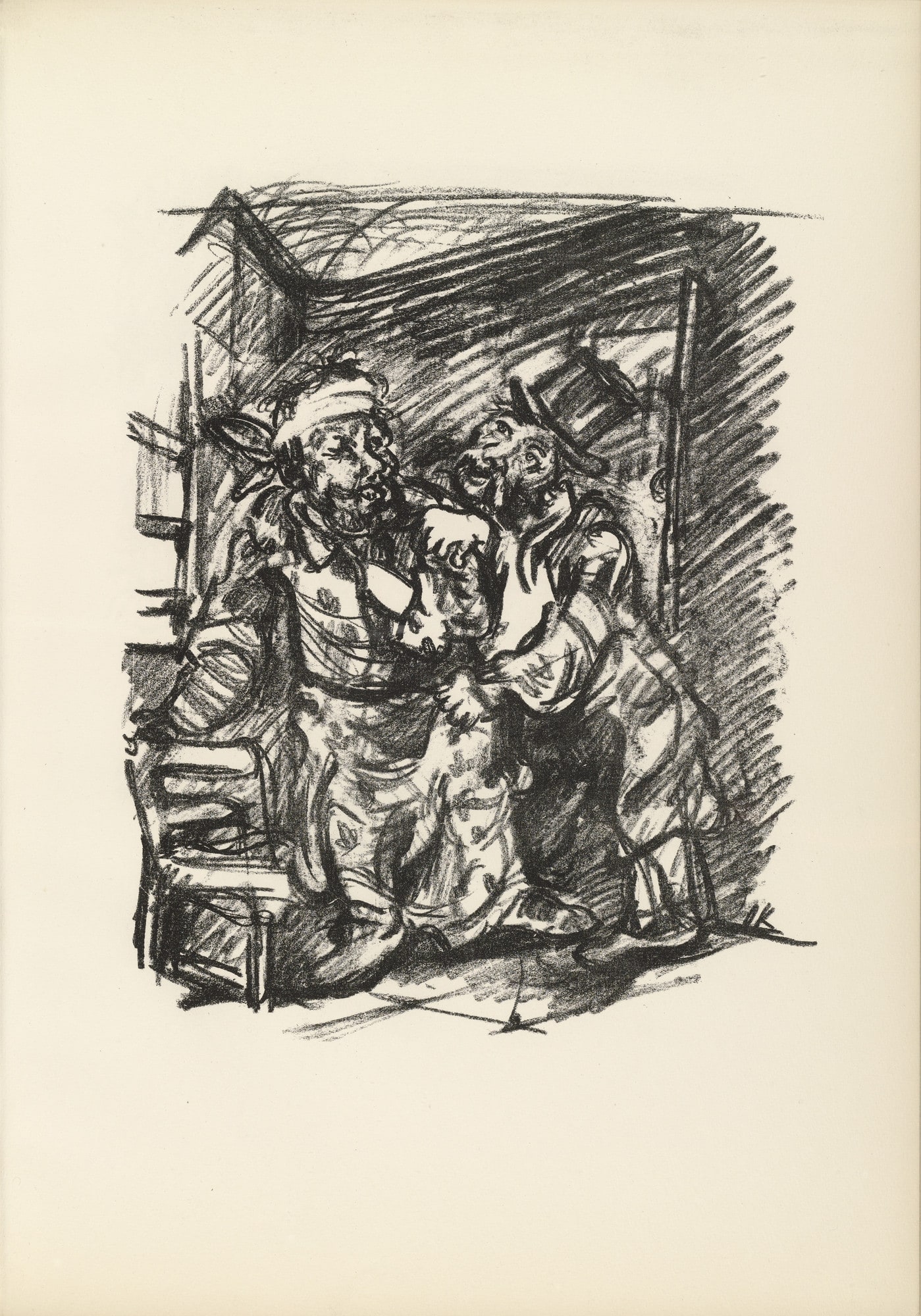 Job and the Contortionist (Hiob und der Kautschukmann) (plate, page 19) from Hiob (Job)