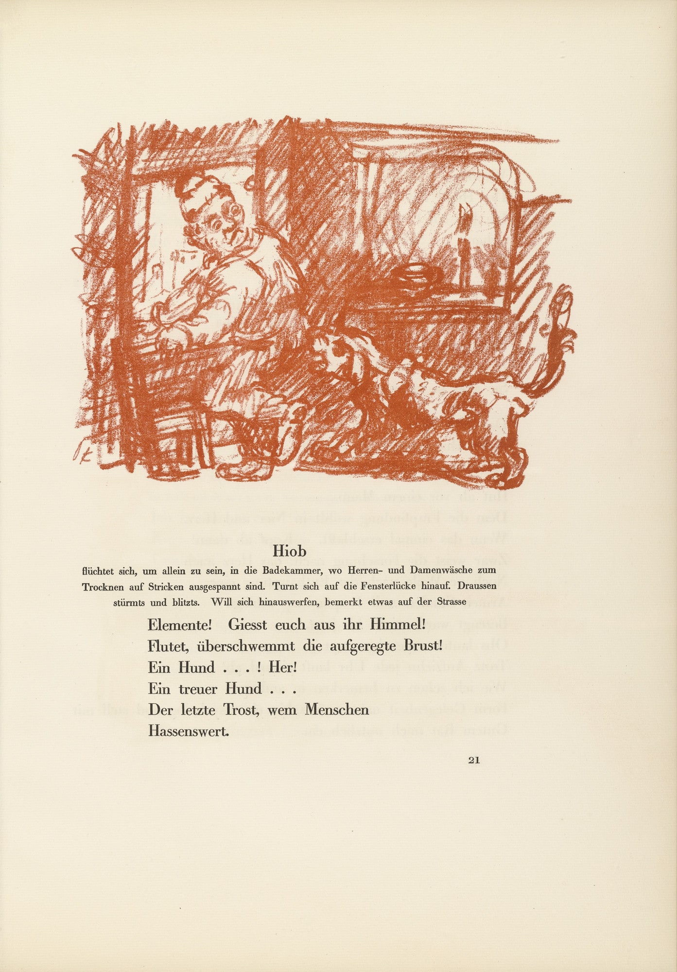 Job and the Poodle (Hiob und der Pudel) (headpiece, page 21) from Hiob (Job)