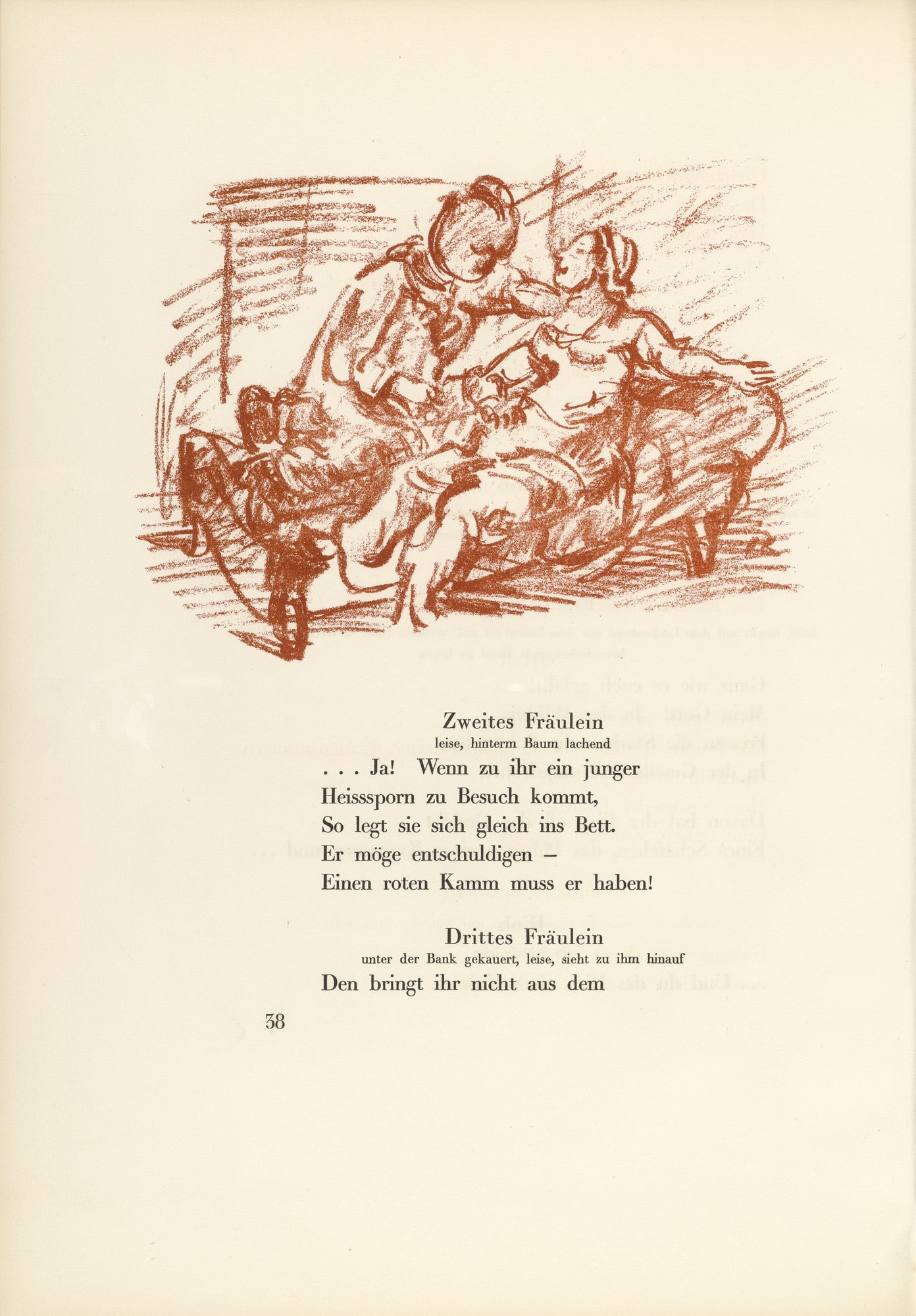 The Maiden and the Firebrand (Das Fräulein und der Heißsporn) (in-text plate, page 38) from Hiob (Job)