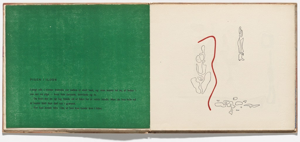Double page plate (folios 7 verso and 8) from the illustrated book Pigen I Ilden (The Girl in the Fire)