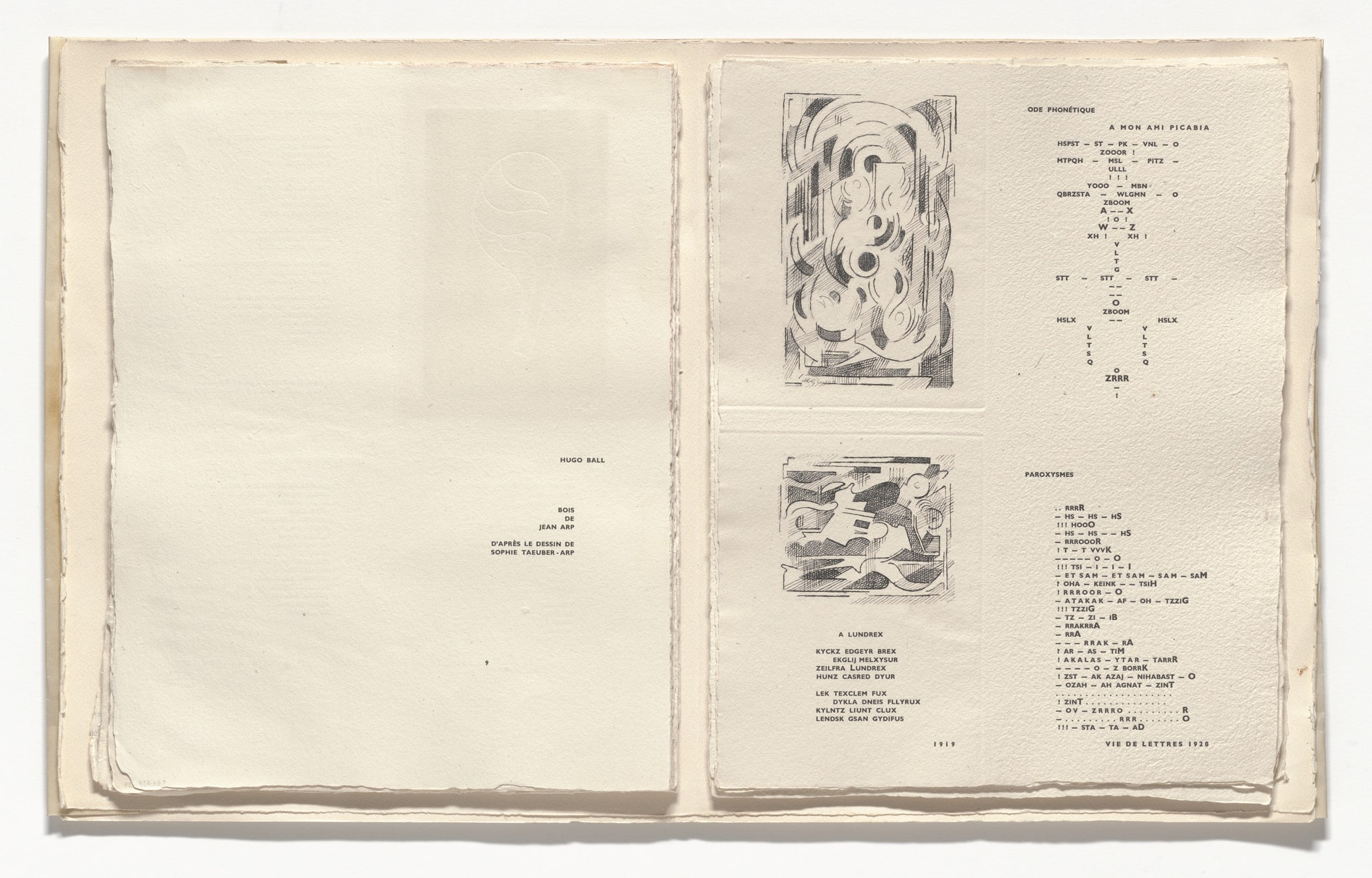 In-text plates (folio 10) from Poésie de mots inconnus