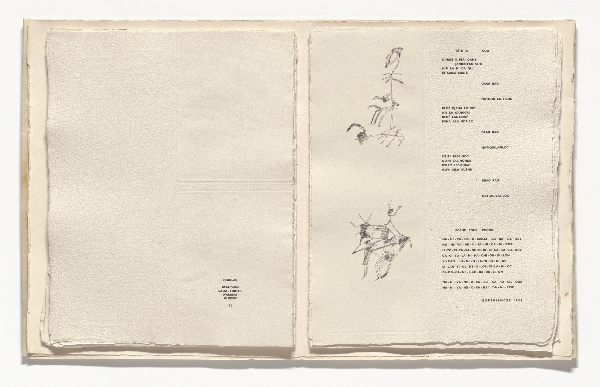 In-text plate (folio 11) from Poésie de mots inconnus