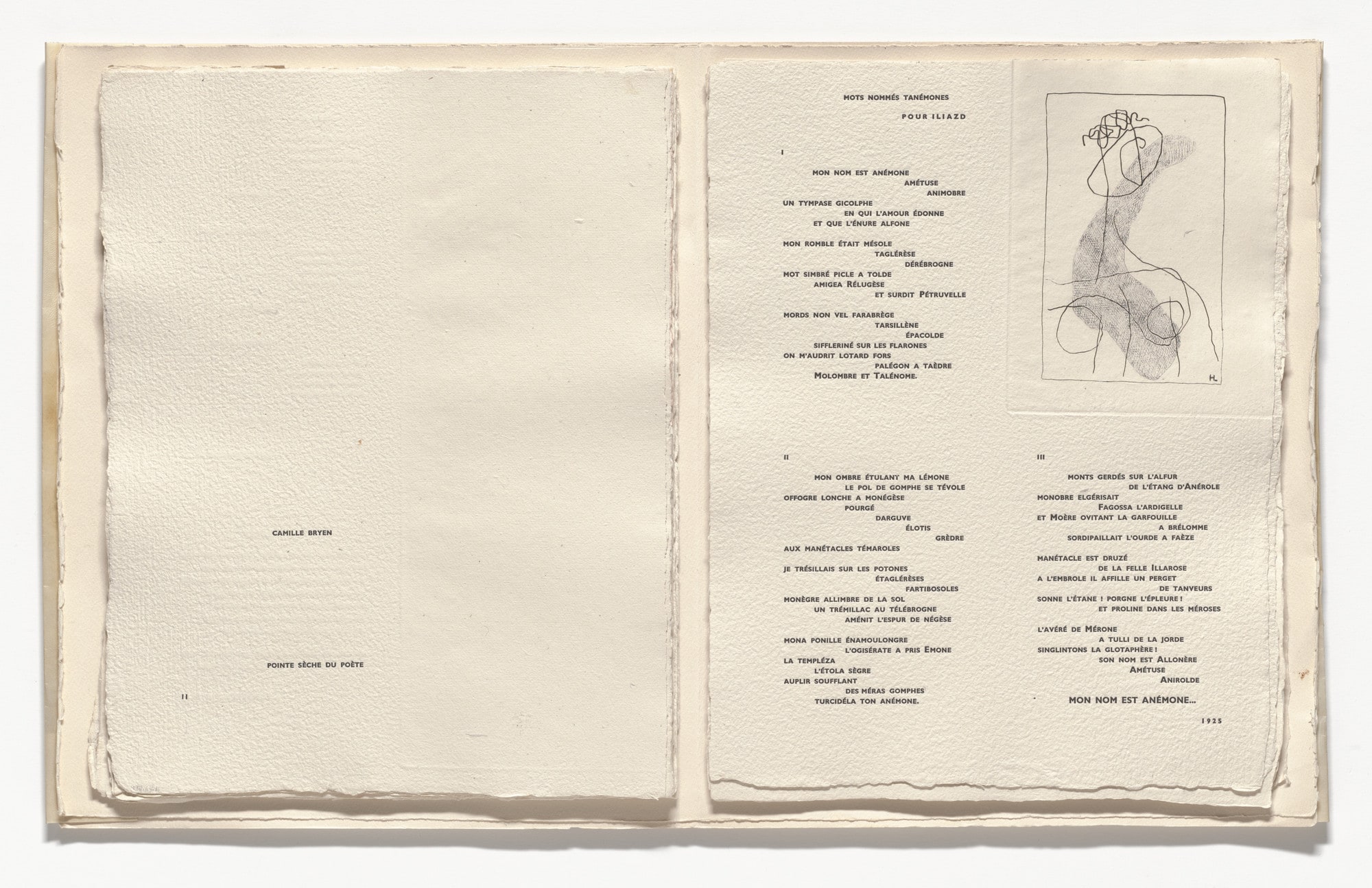 In-text plate (folio 12) from Poésie de mots inconnus