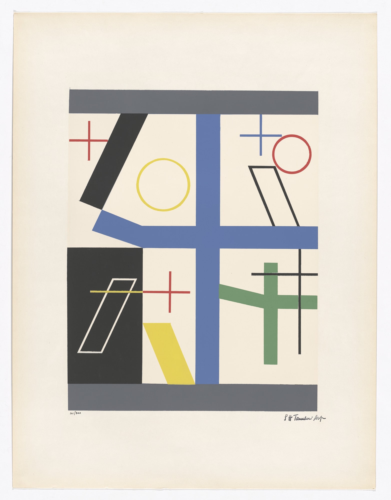 Four Spaces with a Broken Cross (Quatre espaces à croix brisée) from Art of Today, Masters of Abstract Art (Art d'aujourd'hui, maîtres de l'art abstrait), Album I