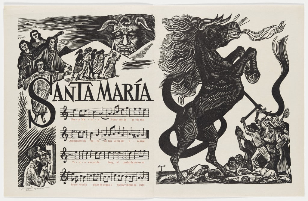 Santa María (Saint Mary) (double page in-text plate, folios 15 verso and 16) from Plenas