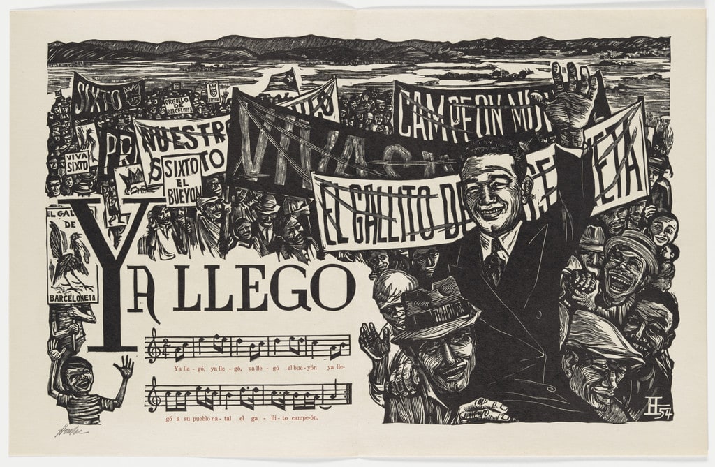 Ya Llegó (He Has Arrived) (double page in-text plate, folios 21 verso and 22) from Plenas