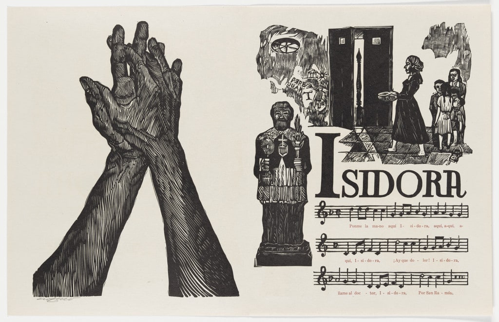 Isidora (double page in-text plate, folios 25 verso and 26) from Plenas