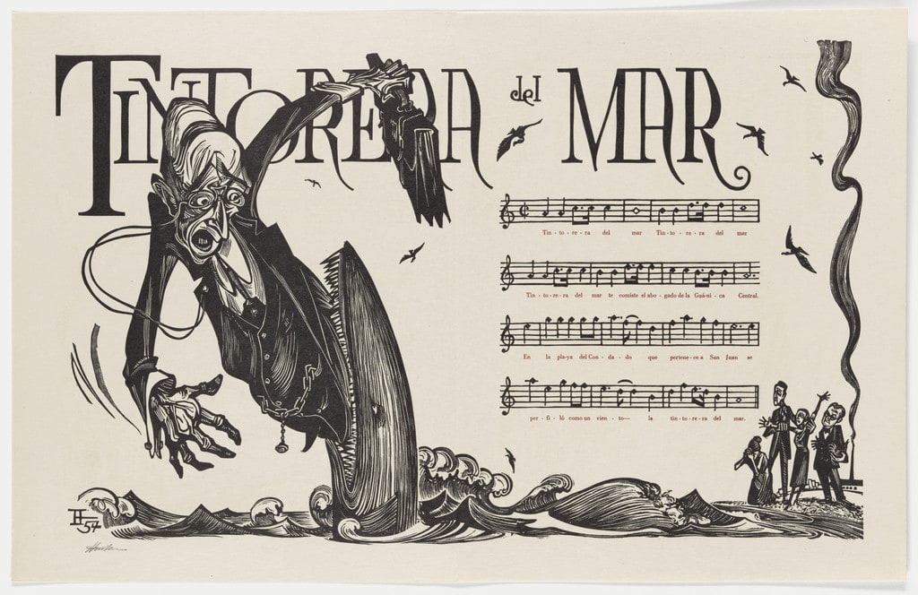 Tintorera del Mar (Shark of the Sea) (double page in-text plate, folios 9 verso and 10) from Plenas