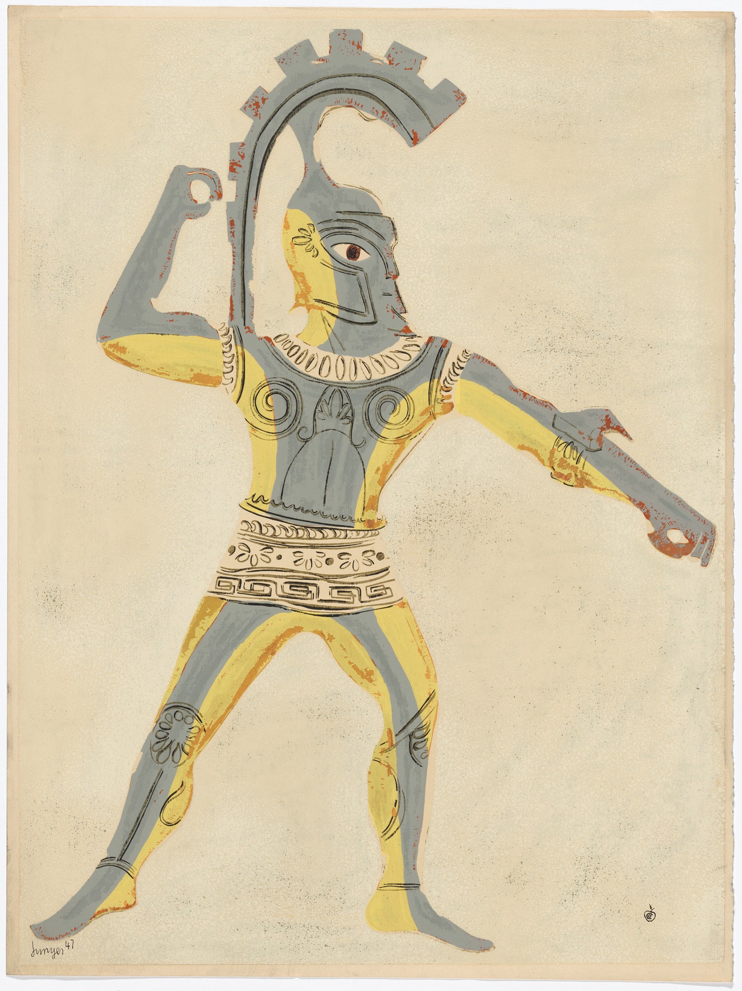 Costume design for the character Theseus in the ballet The Minotaur