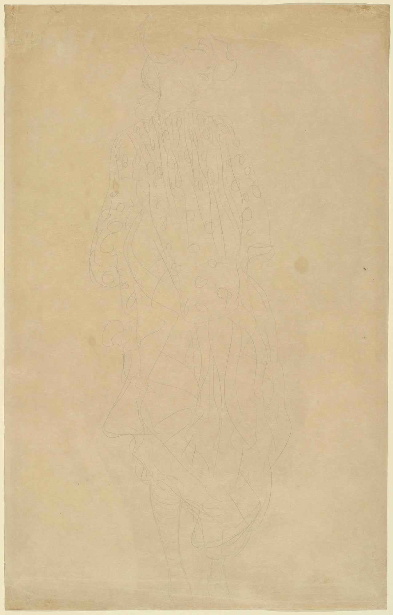 Standing Woman (Stehende Schwangere mit reich ornamentiertem Gewand nach rechts)
