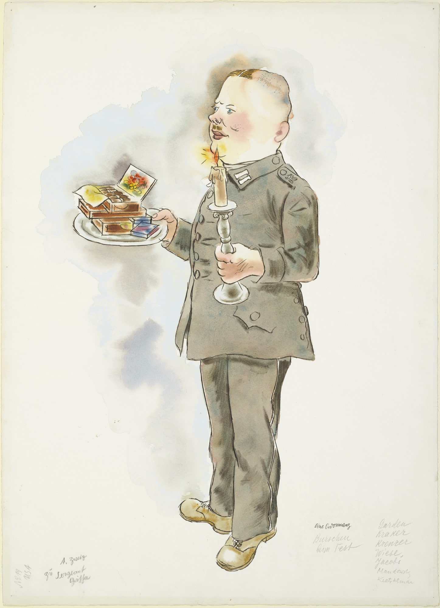 An Orderly. Costume design for the play The Case of Sergeant Grischa (Der Streit um den Sergeanten Grischa)