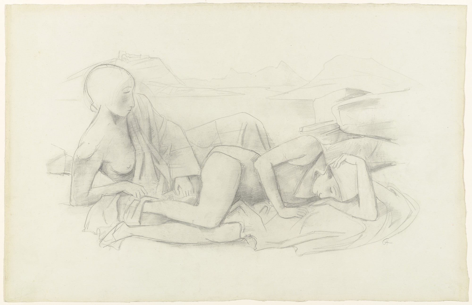 Two Women by the Shore