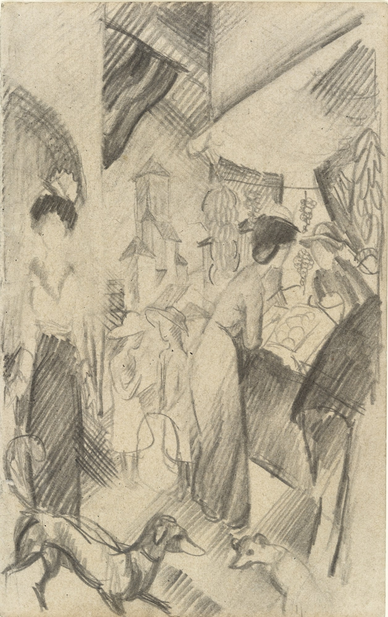 Street Scene with Cathedral (Straßenbild mit Kathedrale)